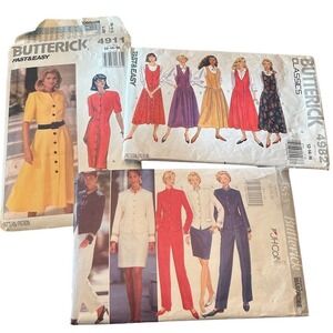 Vintage Butterick Sewing Pattern Lot Dresses Jackets Skirts Pants Uncut